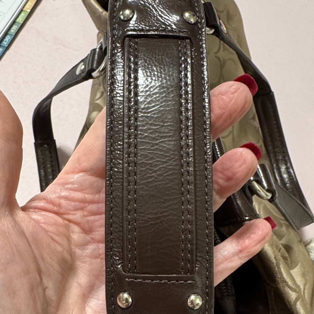 Coach Ashley Signature Sateen Tan and Brown Hobo Shoulder and Wallet PRISTINE! - Picture 13 of 16